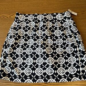 Talbots Black and White A-Line Mini Skirt